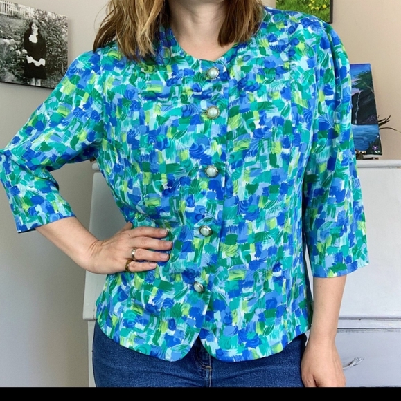 Vintage Miss Berkeley Button Front Blouse - Picture 5 of 7